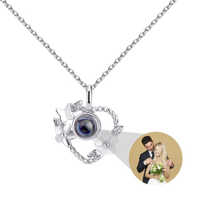 Flowers that can be customized for photos Personalized Projection Photo Necklace