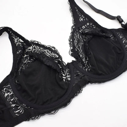 Bras For Women Minimizer Brassiere Plus Size Lace Bra Support Underwire Full Big Cup Thin Adjusted-straps D E F G H I