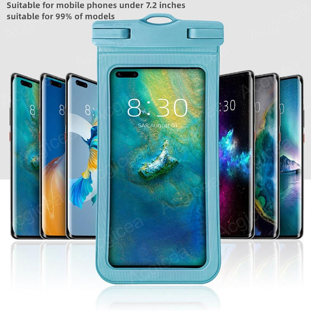 Waterproof Phone Case Pouch Protector For iPhone Cell Phone Cover Underwater Case Universal Water Proof Bag Waterproof Case Cellphone Pouch for iPhone 13 Pro Max Case &amp; Strap
