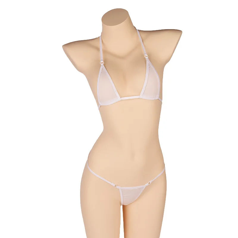 DEKA Solid Women Transparent Mini Micro Bikini Set Bandage Thong Underwear G-String Bra Swimsuit Brazilian Swimwear Sleepwear