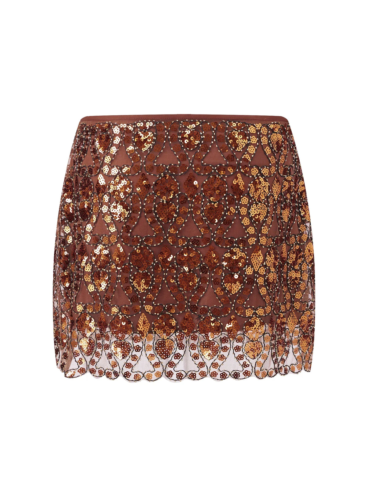 Womens Summer Sequined Mini Skirt Slim Fit Stylish Beaded Geometric Pattern Low Rise Short Skirts