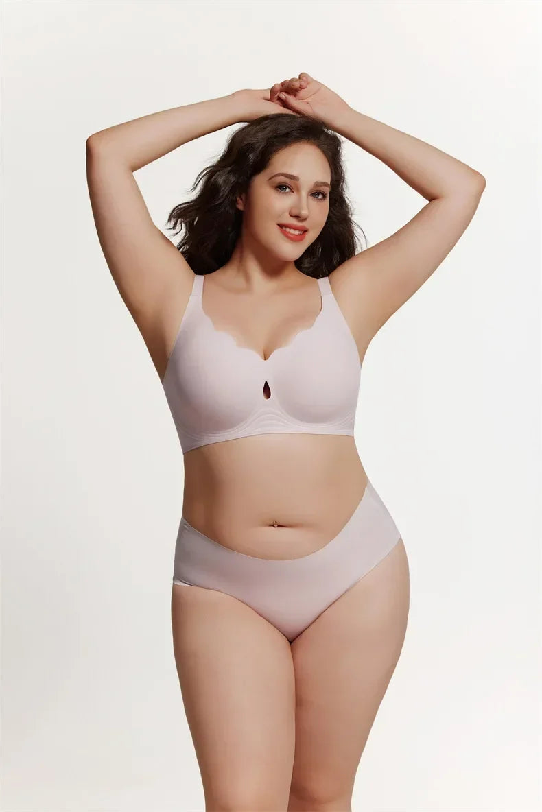 Wireless Comfortable Bra Large Cup Seamless Anti-Sagging Back Smoothing Underwear Soft Women&