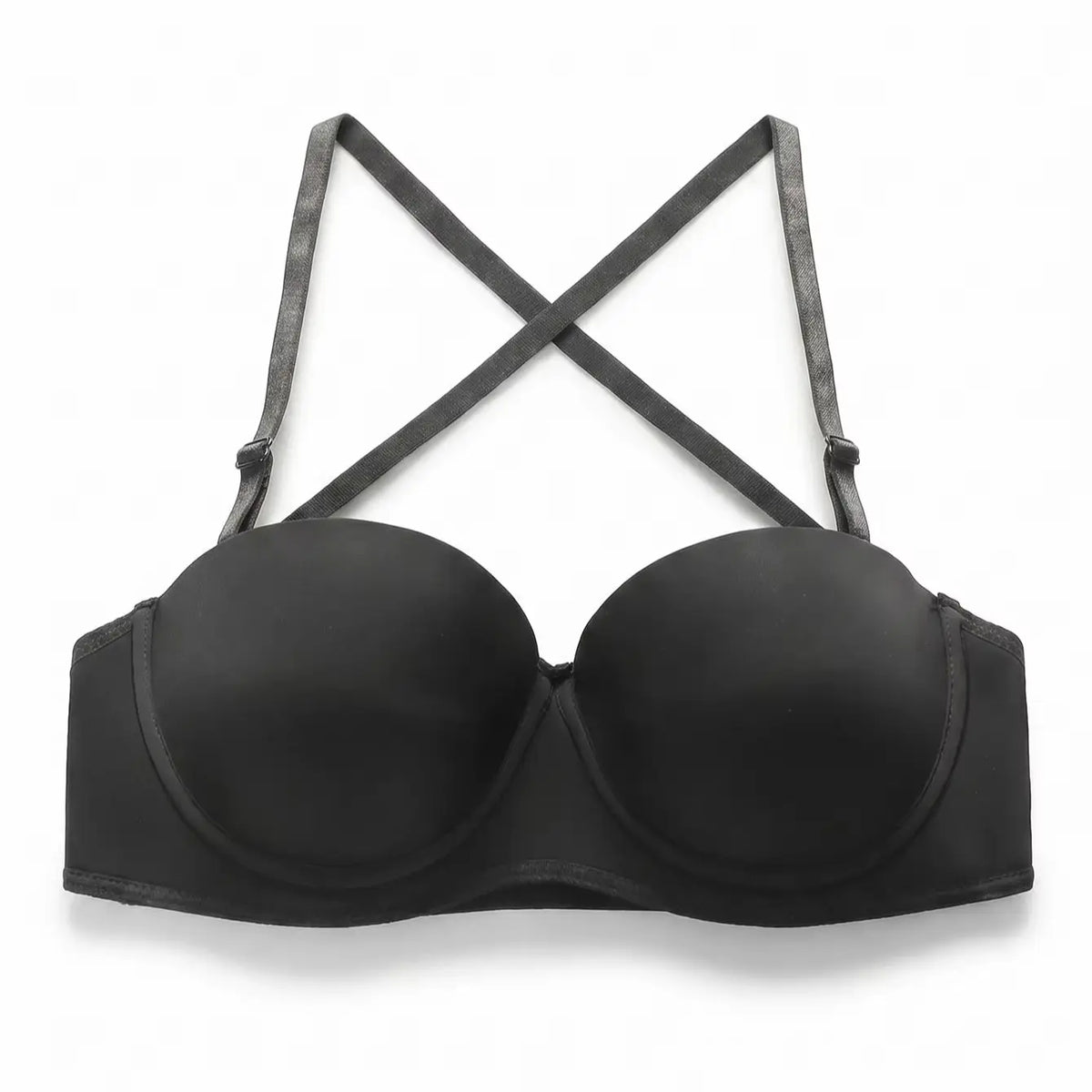 blcak Sexy Criss Cross Backless Push Up Bralette Seamless Underwireless Lingerie Adjustable Multi-strap Women&