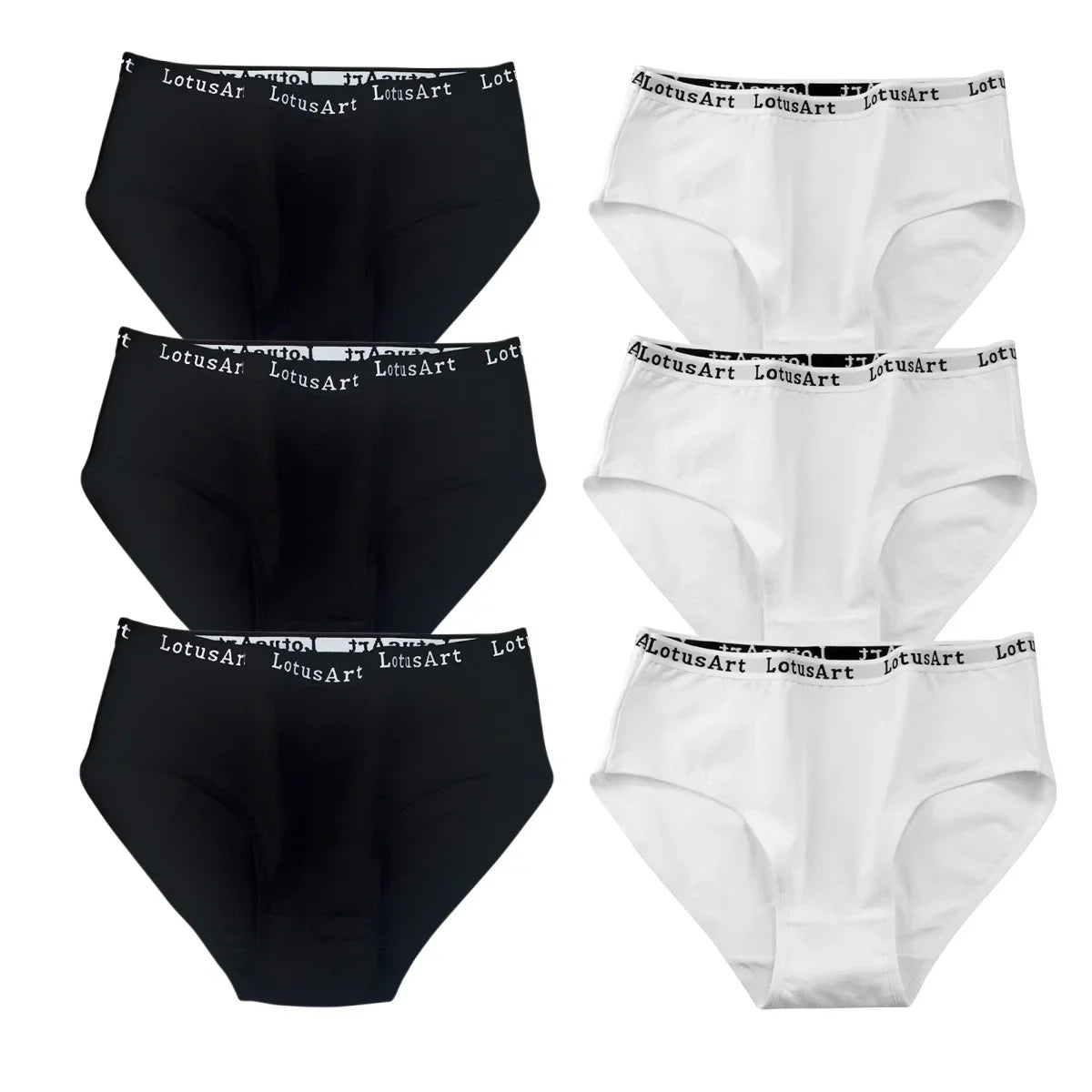 6Pcs/Set Women High Waist Cotton Briefs Letter Print Wide Waistband Panties Solid Color Full Coverage Hip Lifting Lingerie M-2XL