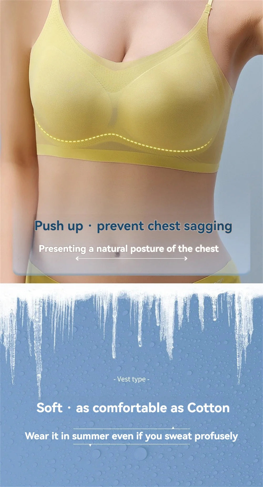 Ultra-Thin Breathable Ice Silk Top Bra Women&