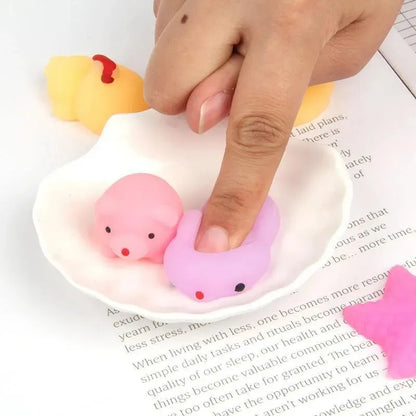 20Pcs Mini Cute Cartoon Animal Stress Relief Toys For Boys Girls Birthday Party Favor Piñata Filler Carnival Kids Party Supplies