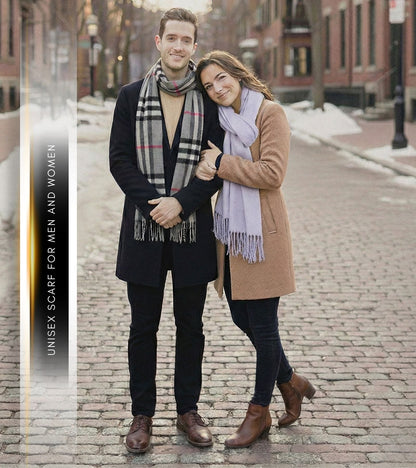 Sakkas Booker Cashmere Feel Solid Colored Unisex Winter Scarf With Fringe