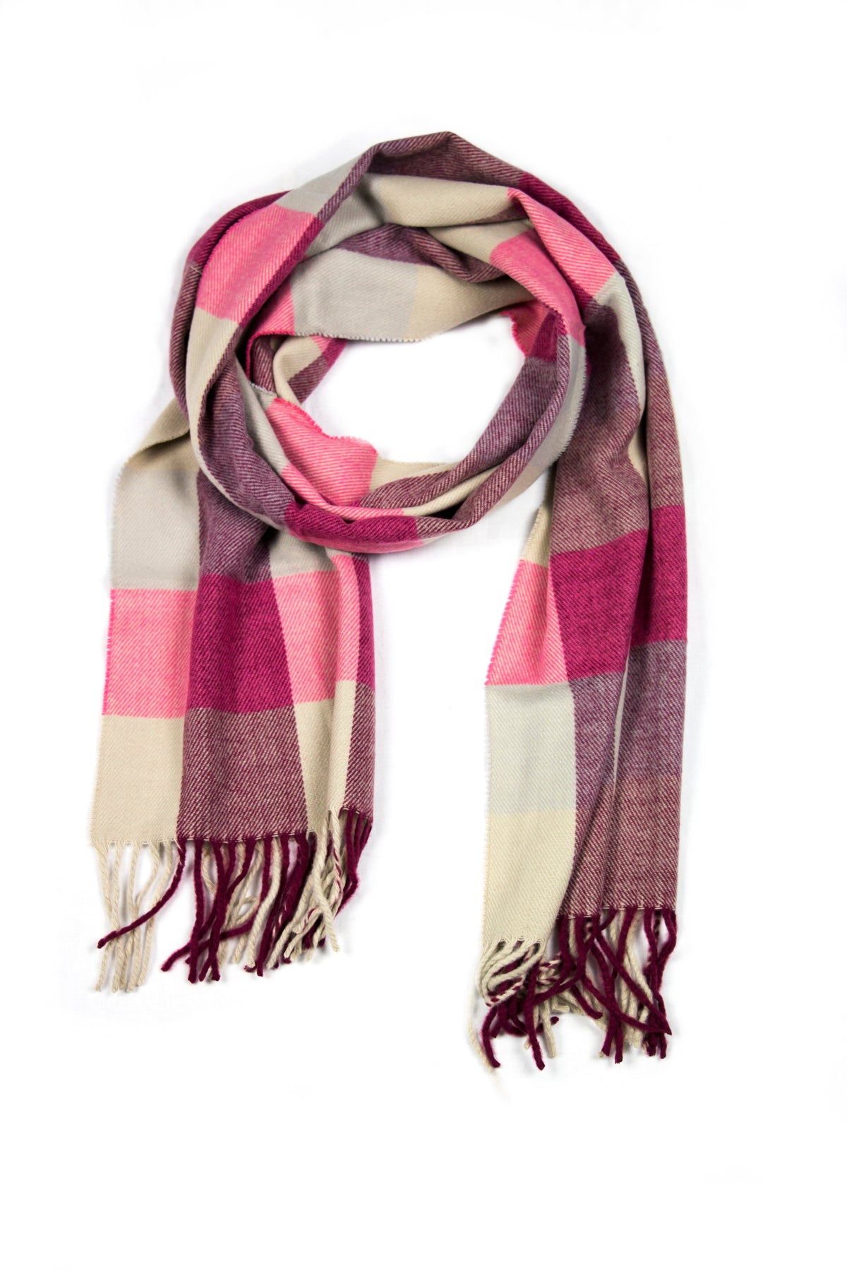 Sakkas Booker Cashmere Feel Solid Colored Unisex Winter Scarf With Fringe