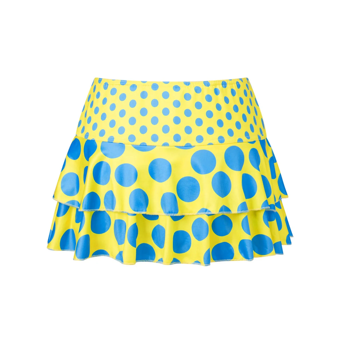 Fashion Summer Mini Skirt Women Dots Print Side Ties Low Waist A Line Skirts for Parties and Casual Wear