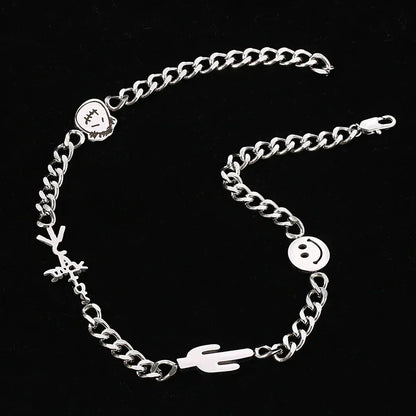 Men Hip Hop Full Rhinestone King Queen Pendants Necklaces Bling Bling Iced Out Cuban Link Chain Hiphop Necklace Men Jewelry Gift