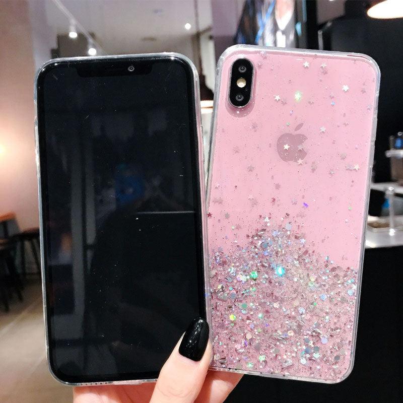 Glitter Luxury Soft Phone Case For iPhone 13 mini 12 Pro 11 ProMax For iPhone XR XS Max X 8 7 6s 6 Plus Back Cover Case Fashion Glitter Silicone Clear Shiny Sparkly Soft Flexible Shock-Absorbing Slim Protective Case
