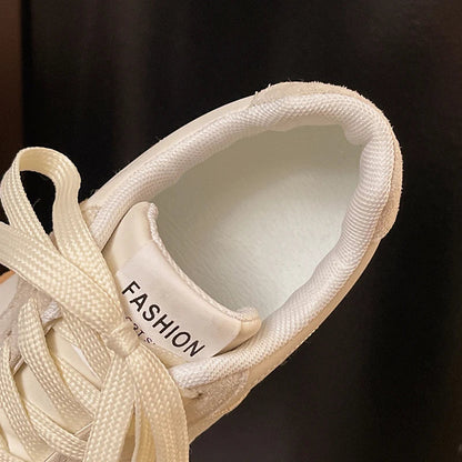 Silver Patchwork Platform Sneakers Women Thick Bottom Lace Up German Training Shoes Woman Spring Autumn Korean Non Slip Flats