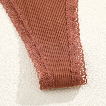 Comfortable Cotton Lace G-String Panties for Women