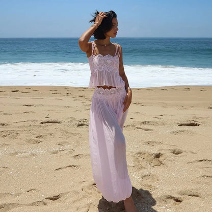 Beach Floral Lace Hollow Out Women&