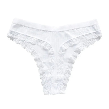 4Pcs/Set Women Cotton Panties Thongs Low Rise G-string Lace Underwear Female Underpants M-XL Sexy Lingerie Panties Intimates