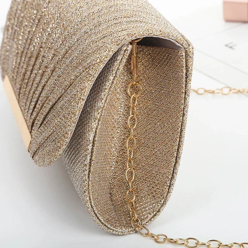 None European And American Sequined Evening Bag For Weddings Women Chain Shoulder Strap Clutch - Chain Shoulder Strap