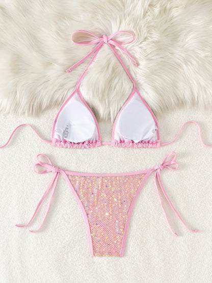 2026 Shiny Sequins Bikini Set Women&