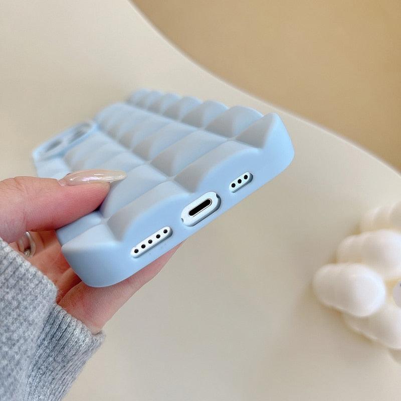 Unique Phone Case For iPhone 14 Pro 13 12 11 Pro Fashion 3D Soft Silicon Shockproof For iPhone 14 Case Bubble Case Cute Full Body Shape Soft Silicone Slim Cushioned Beautiful Elegant Case For Women