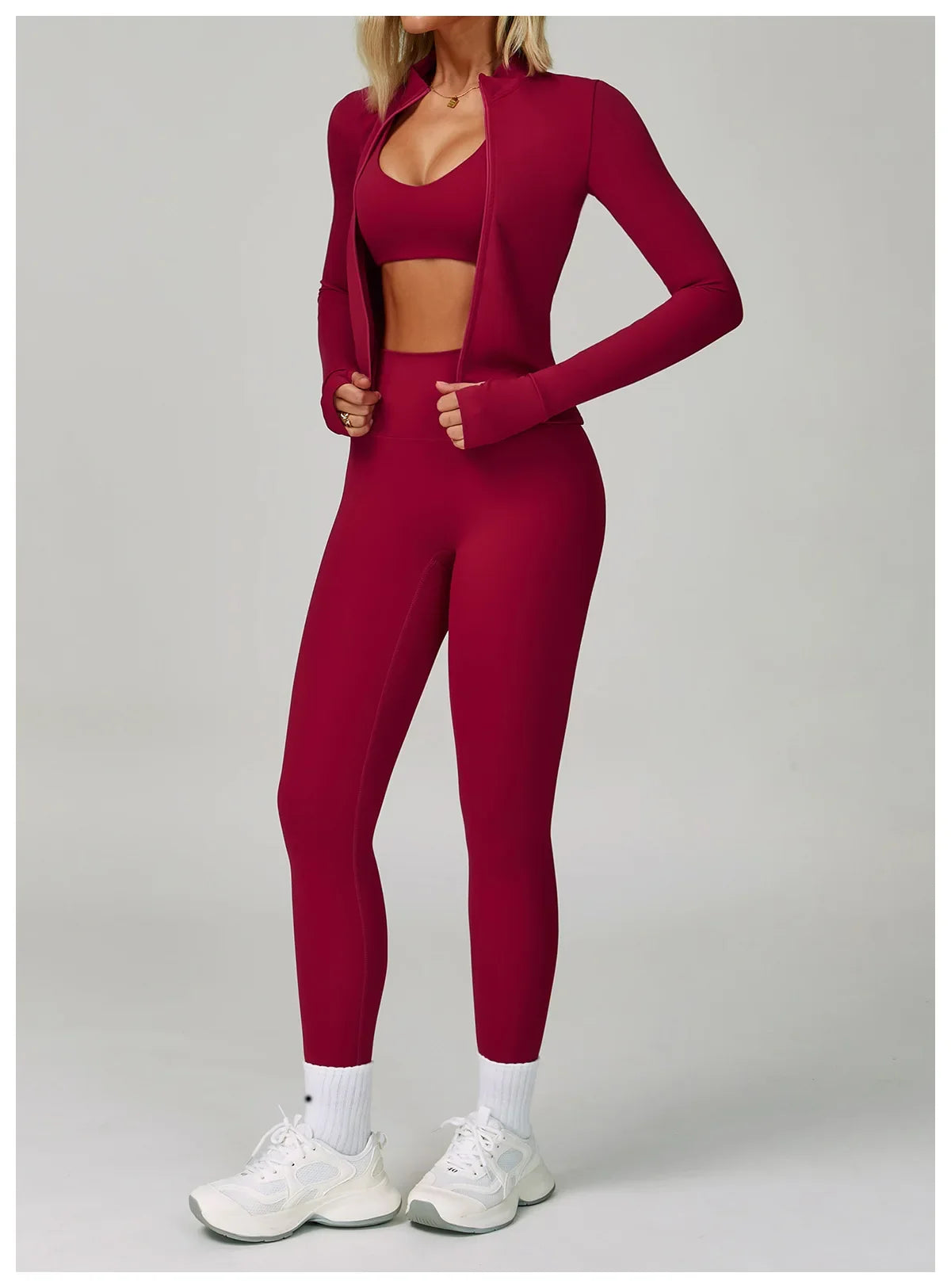 2/3-Piece Activewear Set – Sports Bra &amp; High Waist Leggings