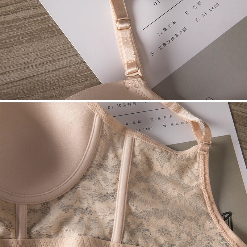 U-Shaped Large Backless Bra for Women with Big Busts, Minimizing, Gathering, Anti-Sagging, Sexy Lace, Invisible, Thin, Beautiful Back, Plus Size Bra