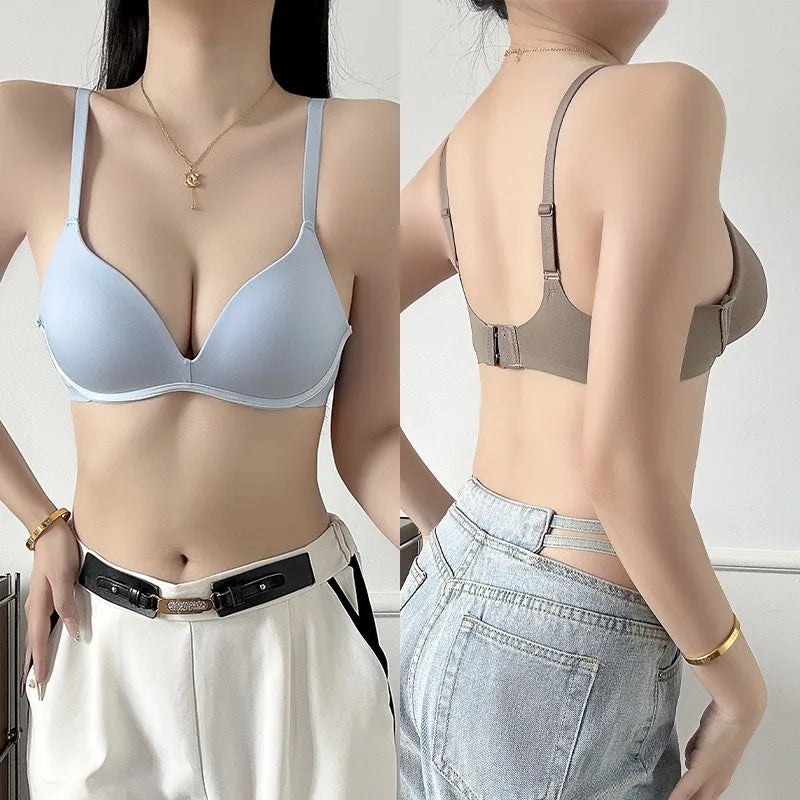 Women Wireless Fixed Mold Cup Smooth Bra Adjustable Strap Integrated Fixed Cup Lingerie Skin-Friendly Underwear S-XL Intimates