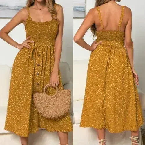 Polka Dot Maxi Dress – Light &amp; Flowy Summer Dress