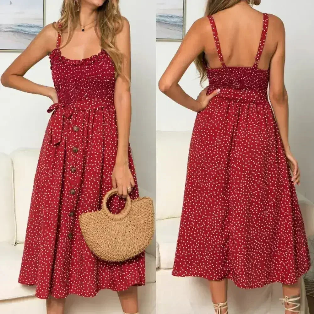 Polka Dot Maxi Dress – Light &amp; Flowy Summer Dress