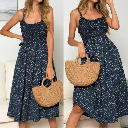 Polka Dot Maxi Dress – Light &amp; Flowy Summer Dress