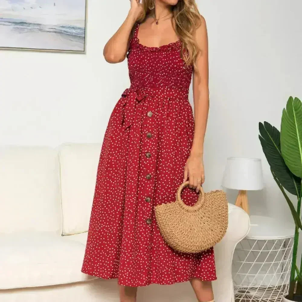 Polka Dot Maxi Dress – Light &amp; Flowy Summer Dress