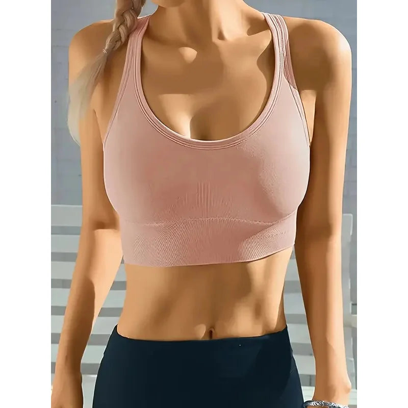 Sports Seamless Comfy &amp; Breathable Push Up Yoga Tank Bra@W4