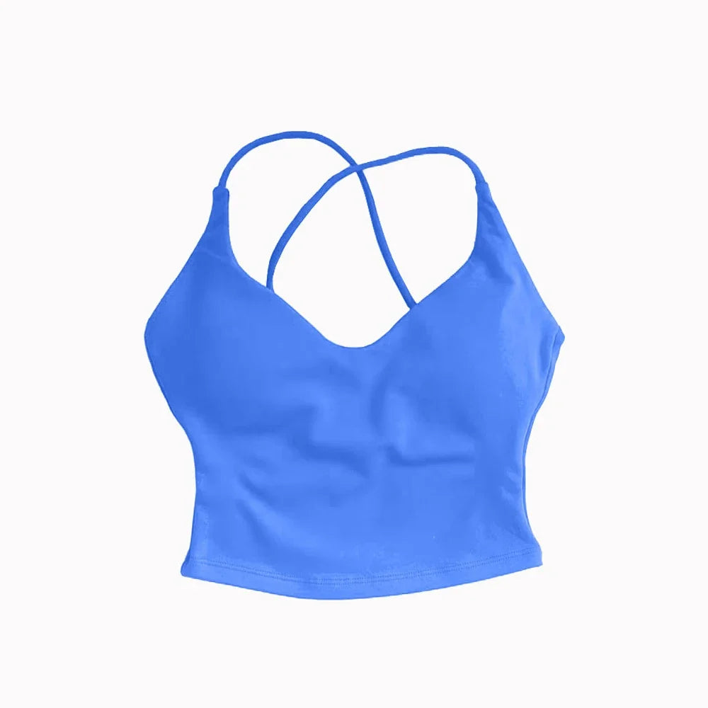 NCLAGEN Dynamic Strappy Top Gym Clothes High Support Push-up Fitness Tank Top Back Cross Workout Pilates Yoga Running sports Bra