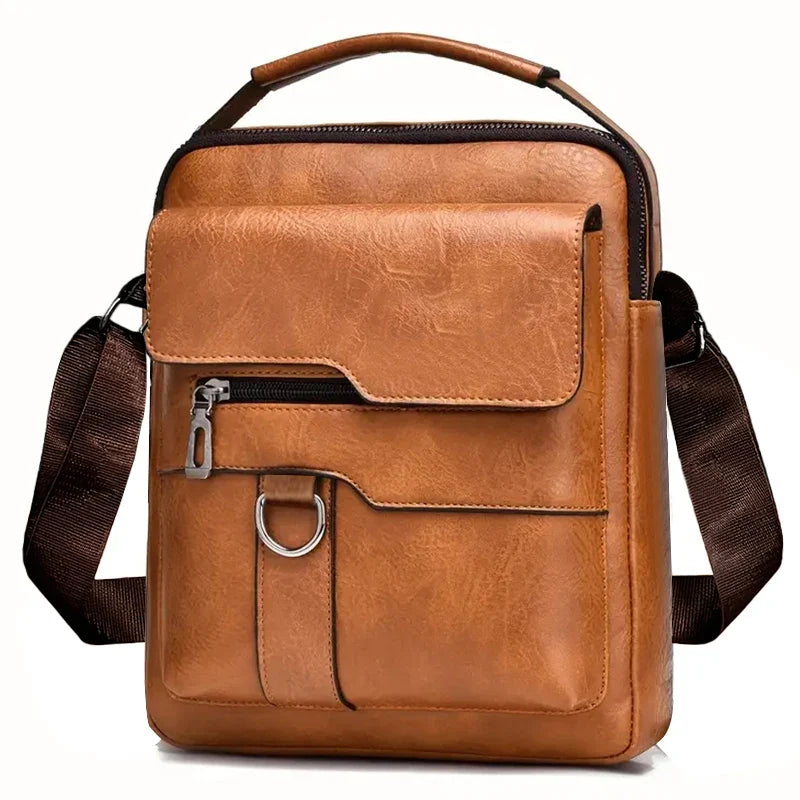 PU Shoulder Bag For Men With Handle Crossbody Briefcase And Casual Daypack For Work