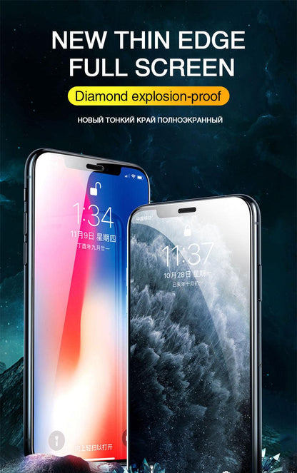 9D Full Cover Protective Glass For iphone 12 X XS XR 6 6S 7 8 Plus Tempered Film Iphone 14 11 13 Pro Max Screen Protector Glass Shatterproof Protection Easy Install Bubble Free Crystal Clear Protective Film