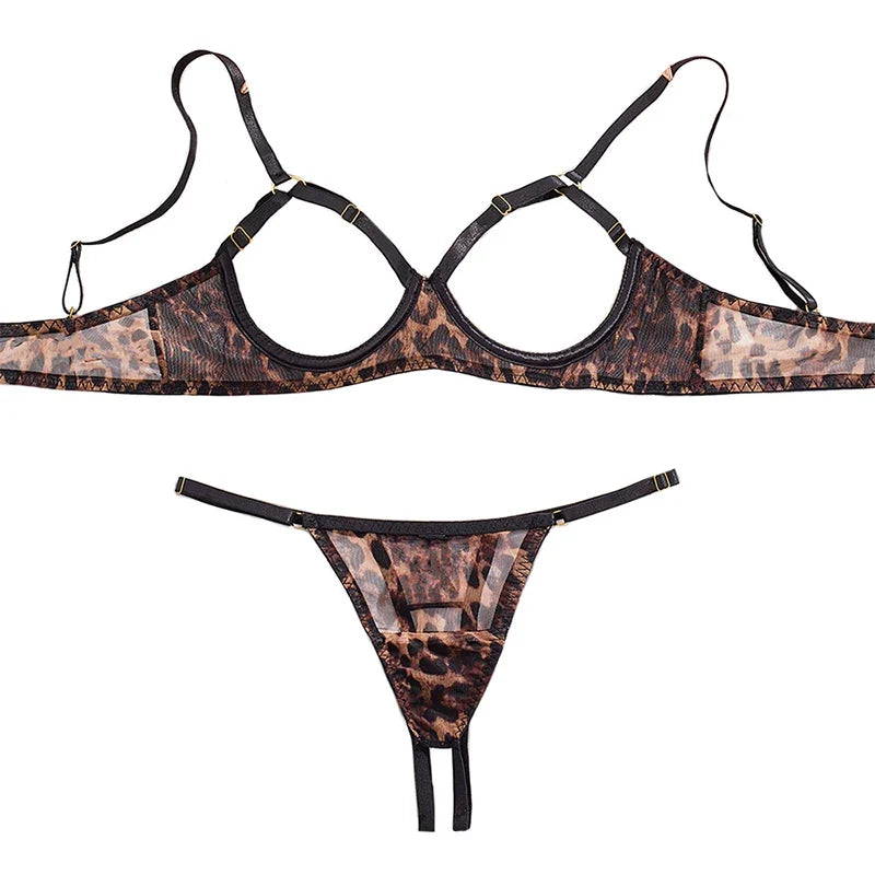 Sexy Lingerie 2 Pieces Hollow Bra and Panty Set Women&