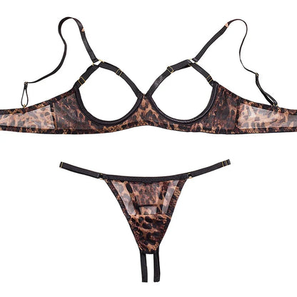 Sexy Lingerie 2 Pieces Hollow Bra and Panty Set Women&