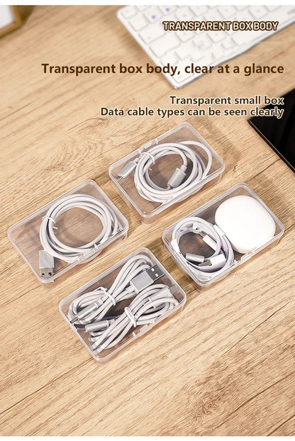 1Set Cable Storage Box Multifunctional Desk Organizer Bag Wire Charging Management Box Jewelry Storage Container For Home Office