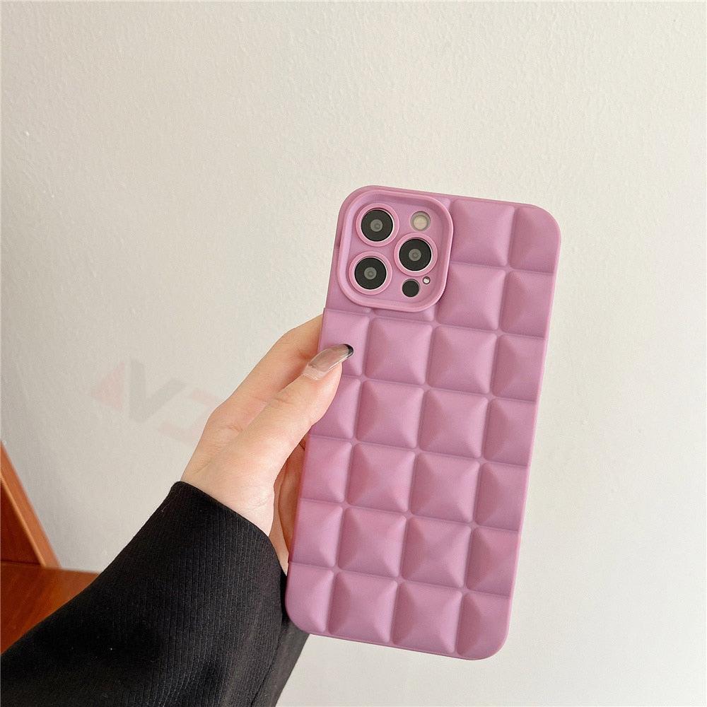 Unique Phone Case For iPhone 14 Pro 13 12 11 Pro Fashion 3D Soft Silicon Shockproof For iPhone 14 Case Bubble Case Cute Full Body Shape Soft Silicone Slim Cushioned Beautiful Elegant Case For Women