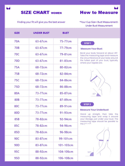 Beautiful Back Bra for Women, Seamless and Smooth, Minimizes Large Bust, Soft Underwire, Gathers and Lifts, Prevents Sagging, Thin Style, Anti-Bump Bra