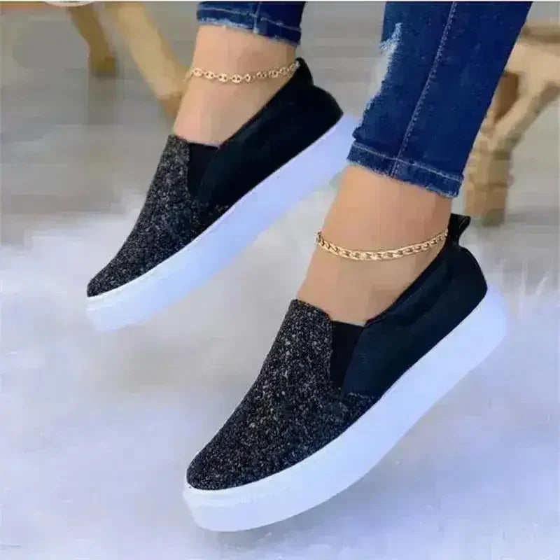 Glitter Moccasin Loafers for Women – Rose Gold, Black &amp; Gold Styles