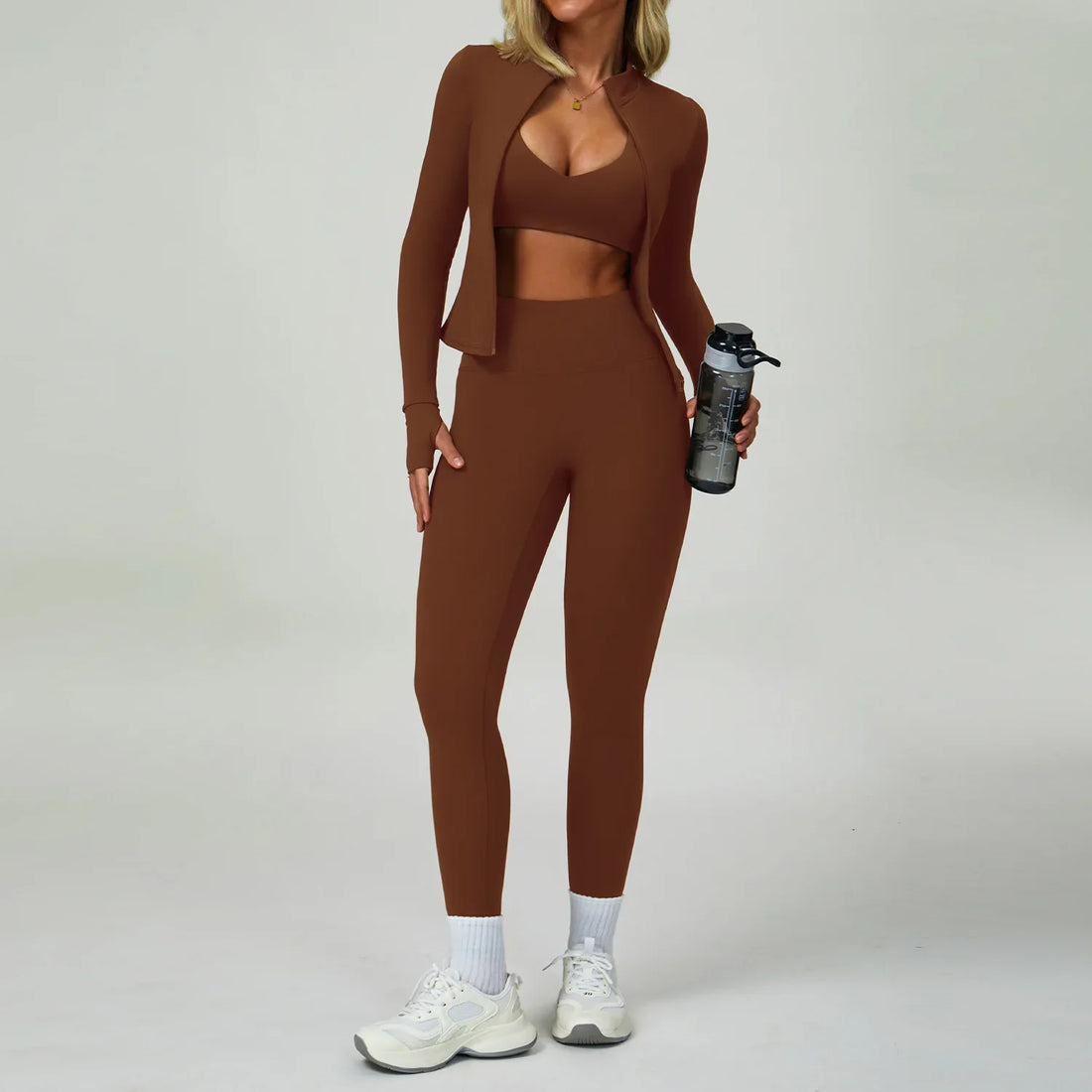 2/3-Piece Activewear Set – Sports Bra &amp; High Waist Leggings