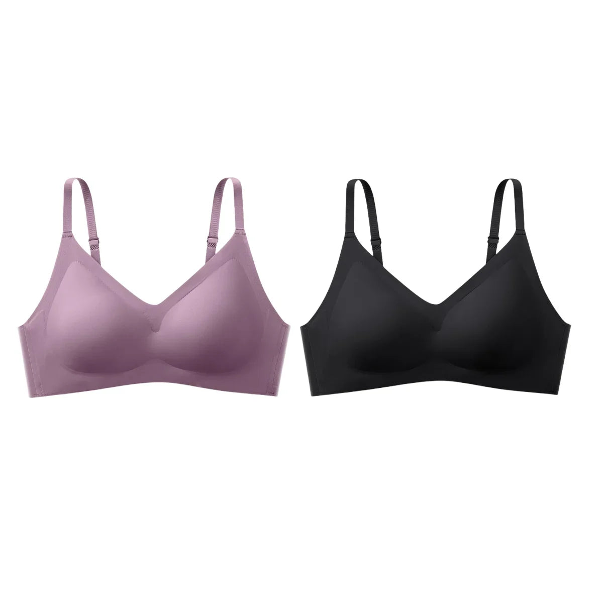 2Pcs/Set Seamless Bras For Women Wire Free Push Up Underwear Sexy Lingerie Invisible Bra Top Removable Pads Female Intimate