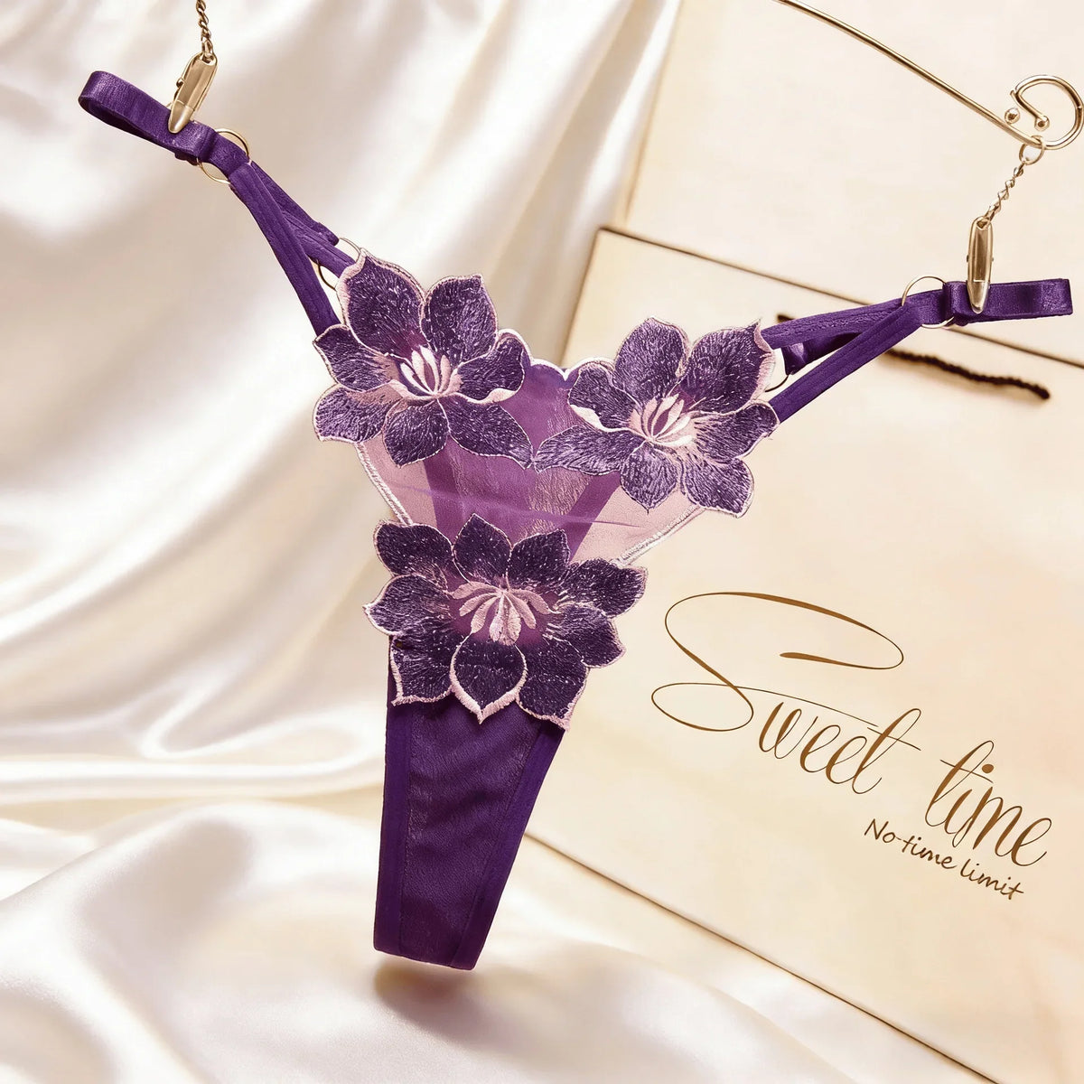 Embroidery Flower Thin Sexy Girls G String Thong Panties Women Briefs Hollow Out Transparent Underwear Female Lingerie