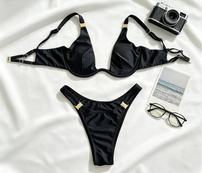 Push Up Bikini Micro Bikinis Set 2026 Womens Swimsuit Sexy Female Thong Swimwear Bathing Suit Solid Thong Biquini Swimming Suits