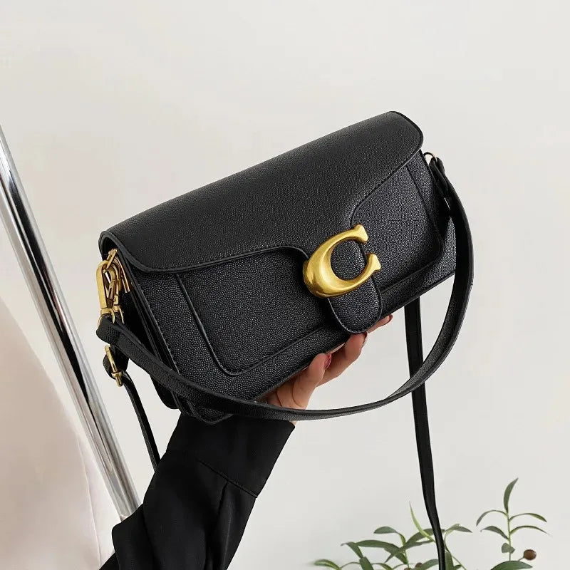 PU Crossbody Bag For Women With Double Straps Small Square Satchel Purse For Everyday Use