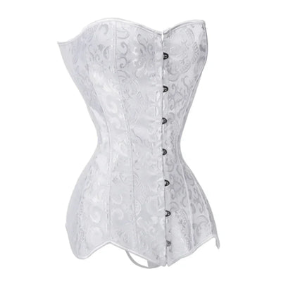 White Bridal Corselet Long Torso Waist Training Corset Lingrie Bones Overbust Hourglass Body Shaper Corset Size XS-6XL 942