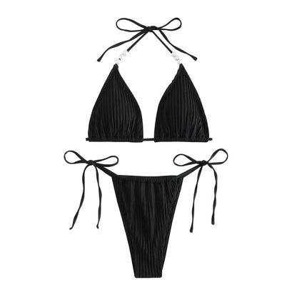 Sexy White Micro Bikini Women Swimsuit Swimwear Triangle Biquini Thong Bikinis Set White Swimming Female Bathing Suits Beachwear