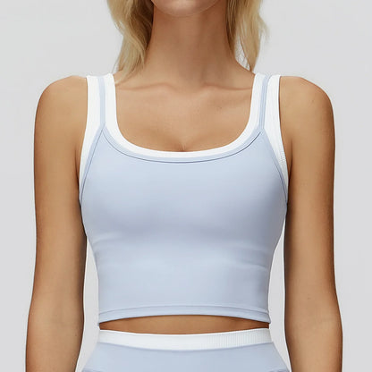 Color Blocked Fitness Bra Workout Tops Gym Underwear Fitness Sports Bras Athletic Sport Bra Women Backless Gym Yoga Crop Top