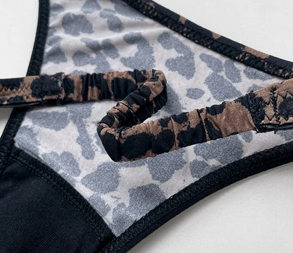 Women Panties Sexy G String Thong Ice Silk Seamless Underwear Leopard T Back Girls Briefs Leopard Underpants Plus Size S-XL