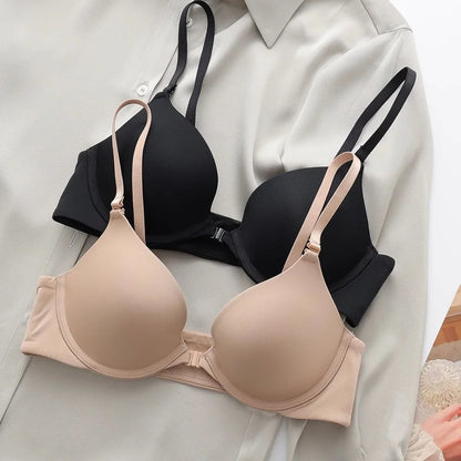 Sexy Front Buckle Push Up Bra For Women Underwear Adjustable Underwie Deep V Seamless Brassiere Cotton Comfortable Lingerie