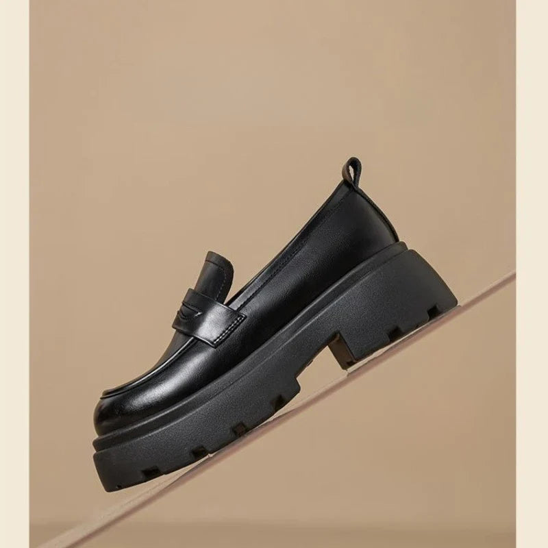 2026 Thick-Soled Waterproof British-Style Women&